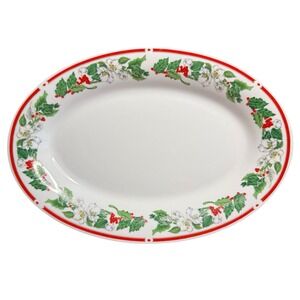 Lynns Fine China St Maria Pattern 10" x 14" Platter Christmas Holly